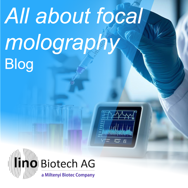 Blog cover for the article on biosensors: a gloved hand pipetting a sample next to a handheld measurement device