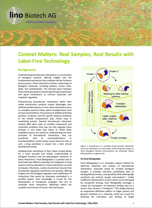 Context Matters - Real Samples, Real Results with Label-free Technology
