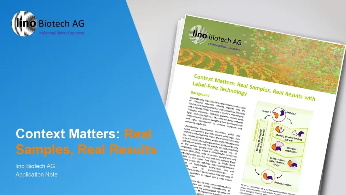 Context Matters - Real Samples, Real Results with Label-free Technology