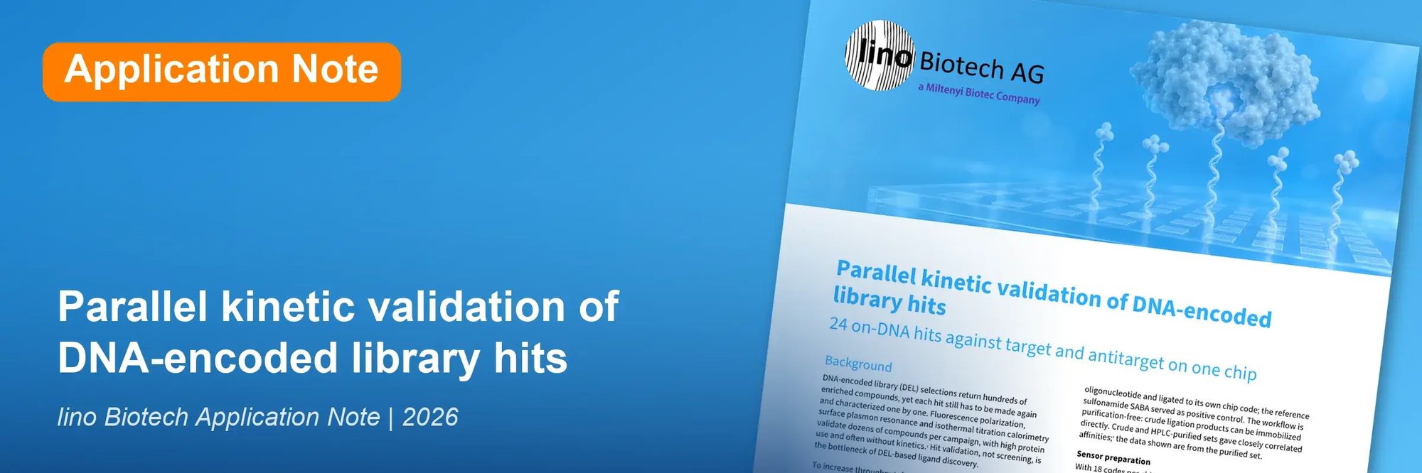Parallel kinetic validation of DNA-encoded library hits, lino Biotech application note