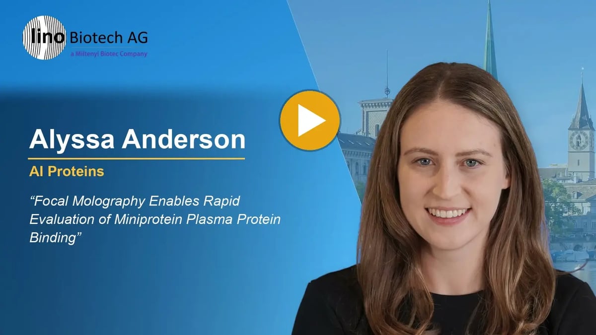 Alyssa Anderson, AI Proteins, talk at the 3rd focal Molography User Meeting 2026: Focal Molography Enables Rapid Evaluation of Miniprotein Plasma Protein Binding